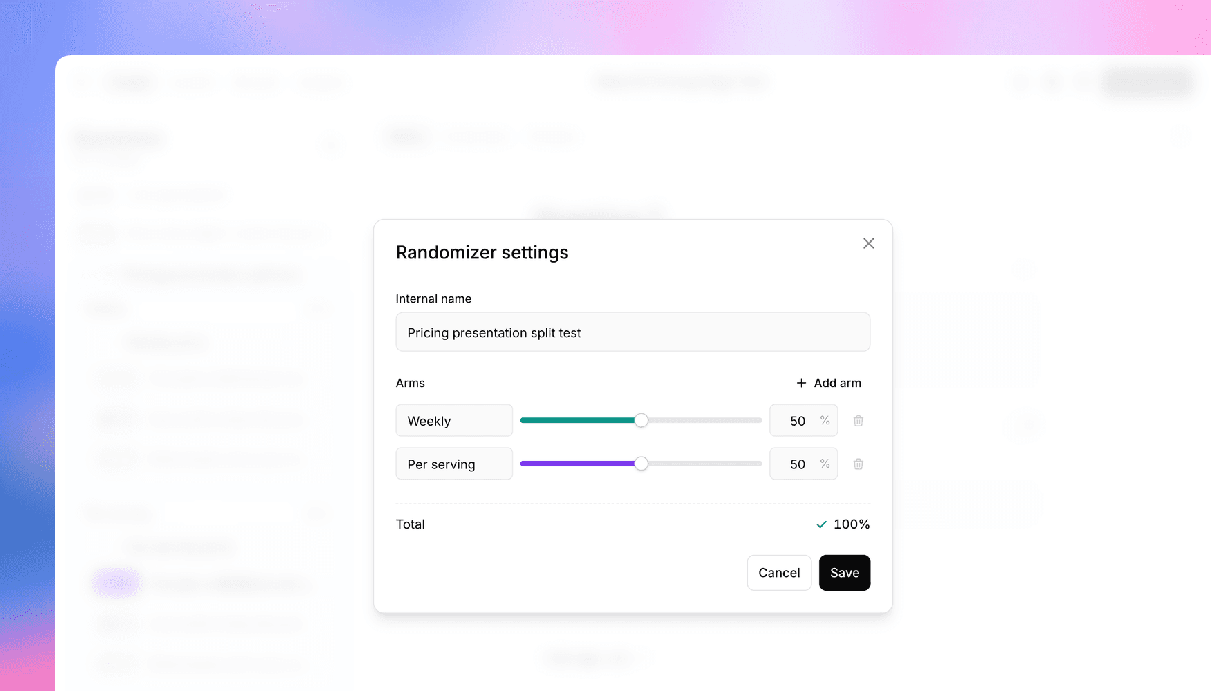 Introducing split tests: show each participant one version and compare the results