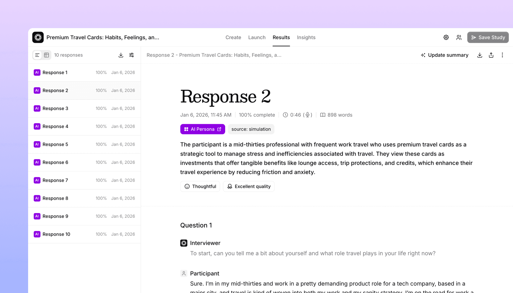 Run surveys and interviews with AI users