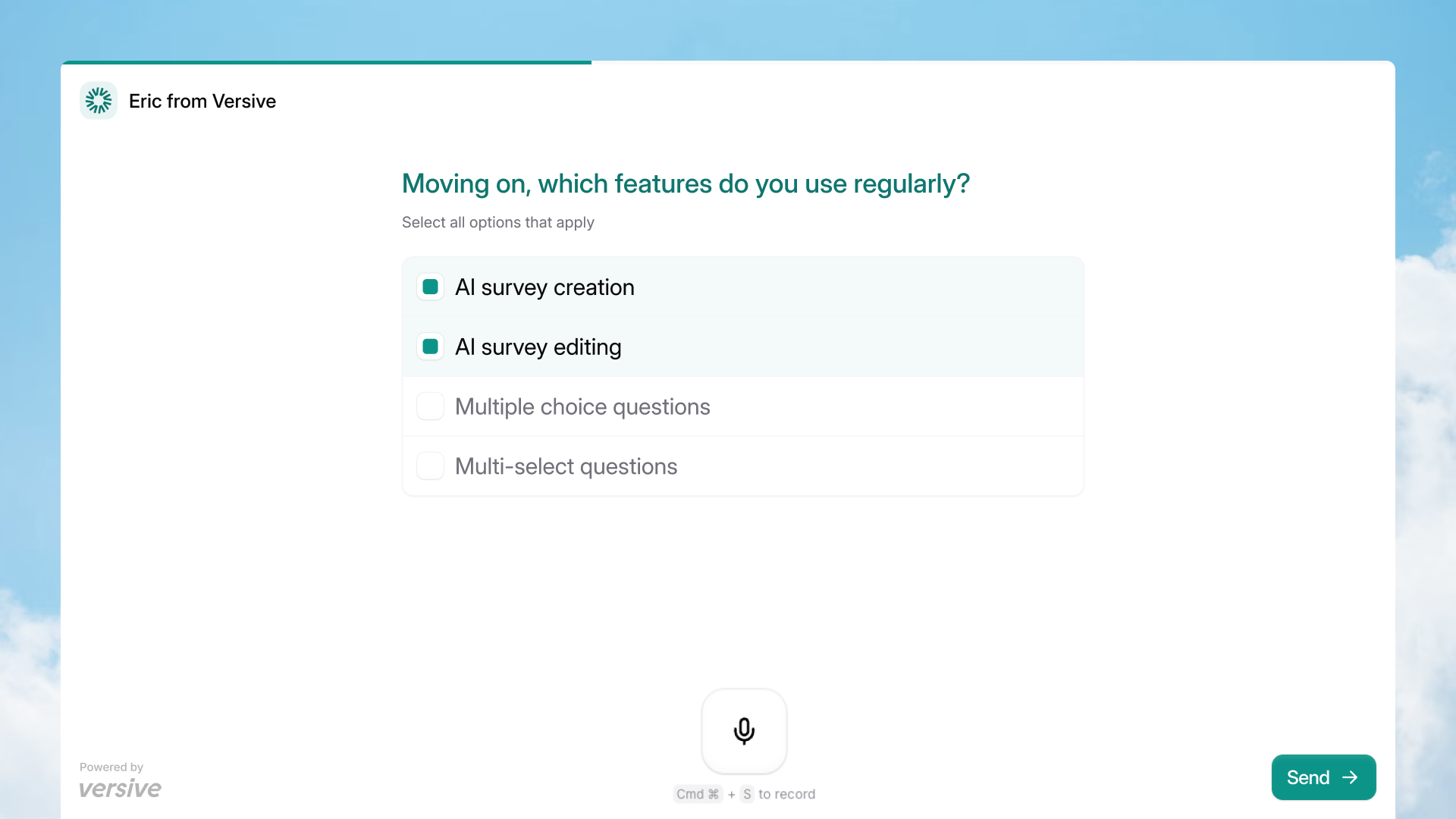 AI survey building, structured questions, and faster surveys