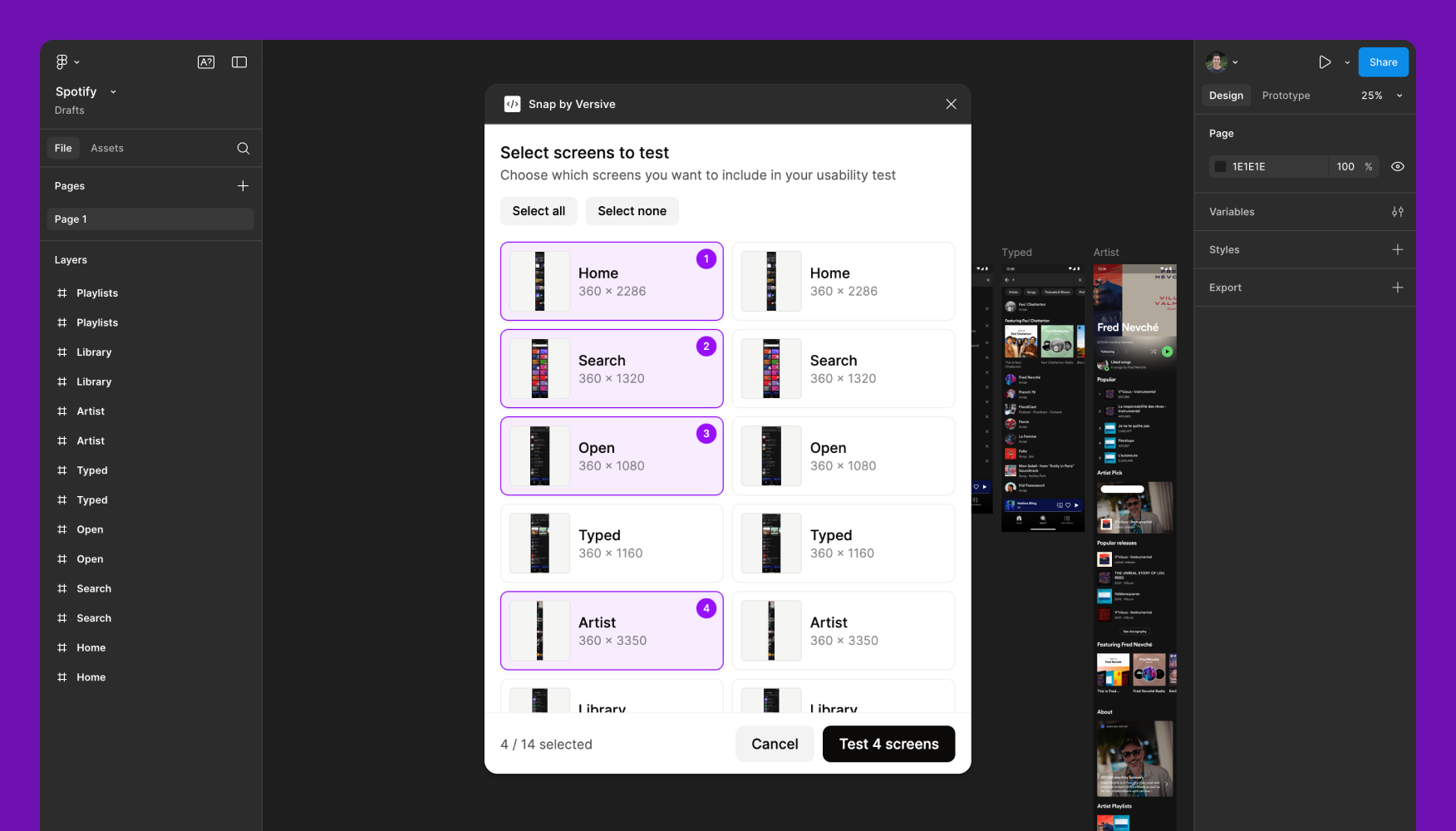 Figma plugin interface